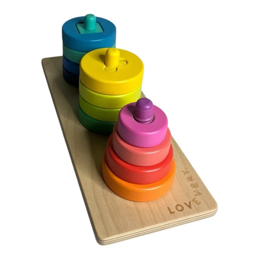 Lovevery Wood Sorting Stacking Shapes Colors Toy INVESTIGATOR Play Montessori